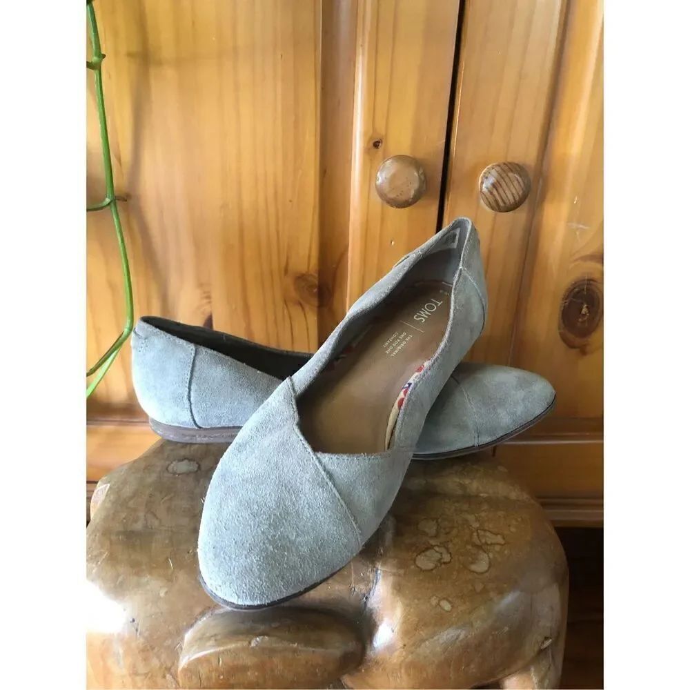 TOMS Womens Padded Julie Almond Toe Slip On Suede Flats Size 6